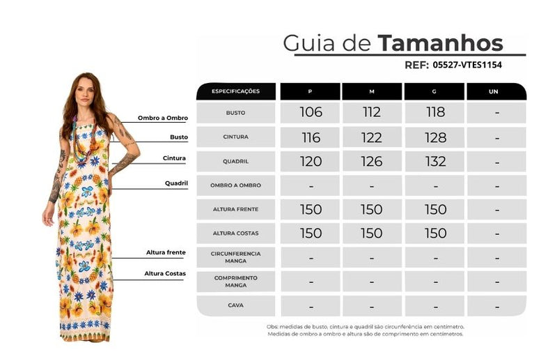 Vestido Longo De Alças Bege Estampa De Abacaxi Yacamim C18