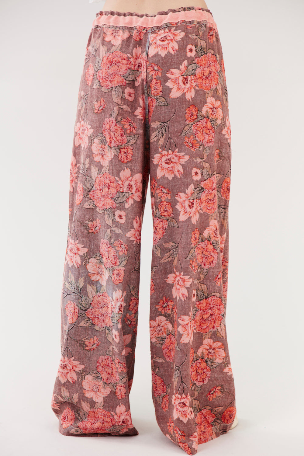 Calça Paraty 100% Algodão Pantalona Rosa Estampado Yacamim R4