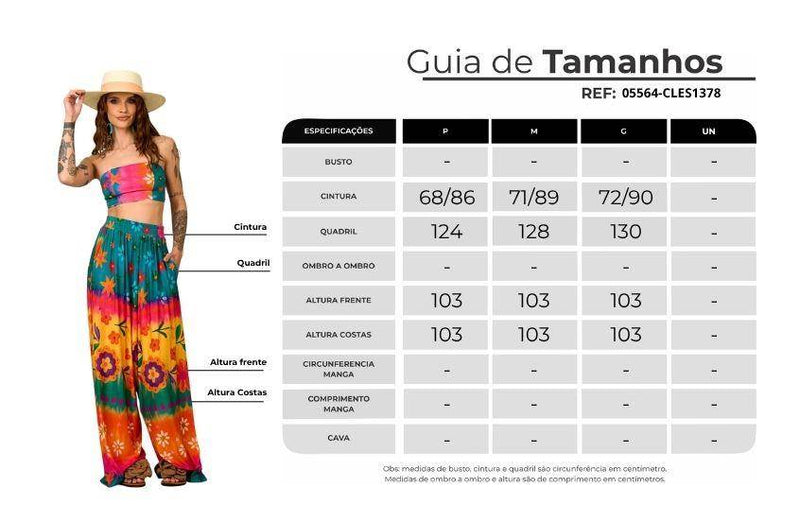 Calça Saruel Pantalona Colorida Estampada Yacamim I9