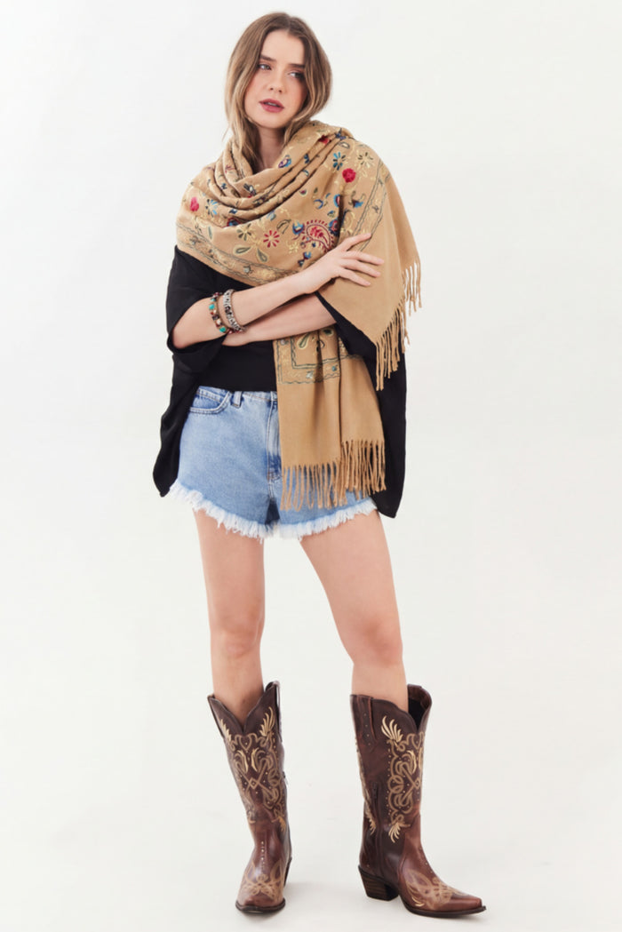 Cachecol Cashmere Marrom Yacamim #885