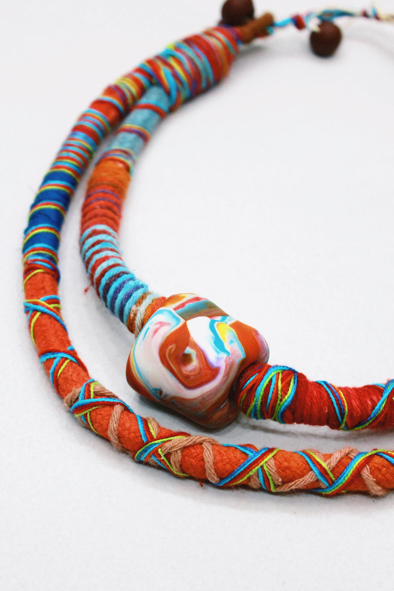 Colar Artesanal De Cordas Coloridas Yacamim #416
