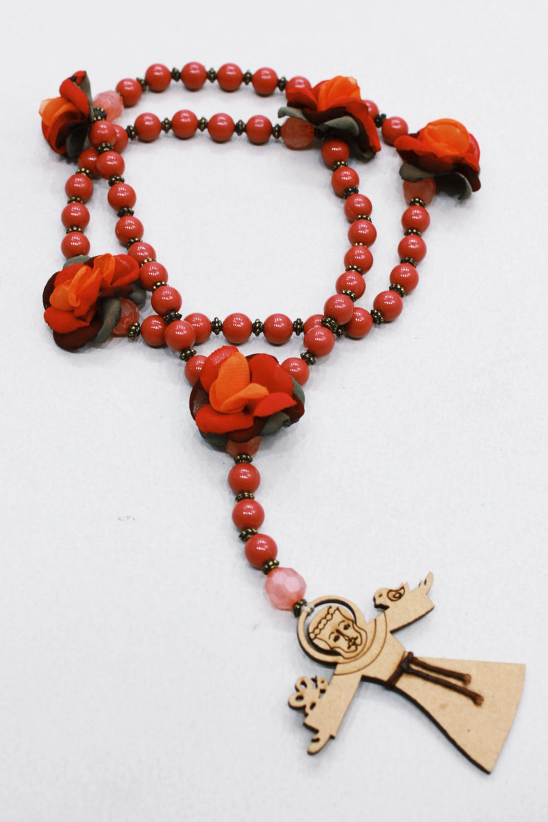 Colar Terço São Francisco De Assis Rosa Yacamim #551