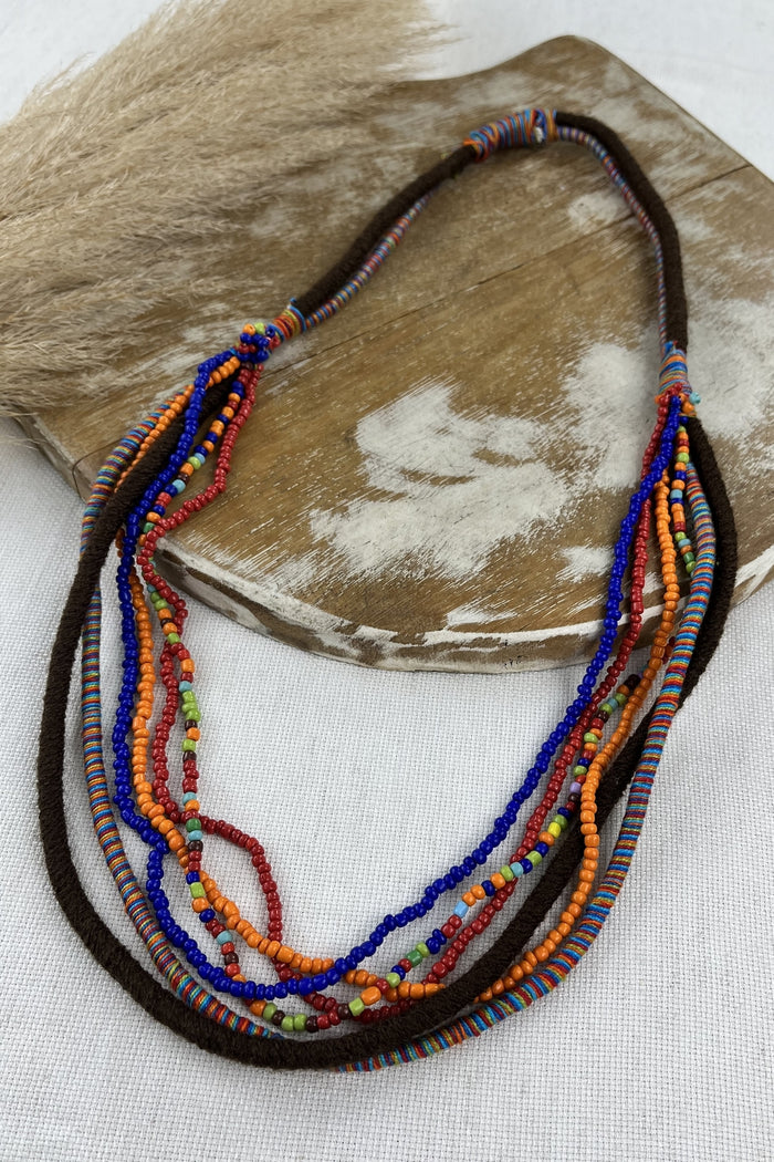 Colar Artesanal De Cordas Coloridas Yacamim #253