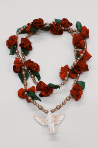 Colar Espírito Santo Flores Bordô Yacamim #593