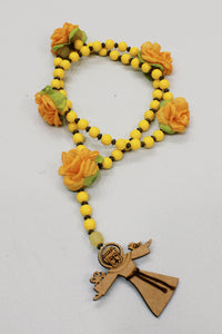 Colar Terço São Francisco De Assis Amarelo Yacamim #586