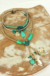 Colar Artesanal Com Pingentes De Pedras Yacamim #357