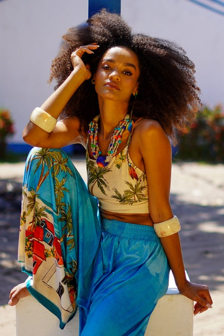 Top Cropped Bege Cocada Coleção Bahêa Yacamim Q5