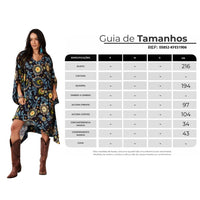 Kaftan Amplo Com Mangas Longas Preto Floral Yacamim J5