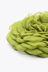 Presilha De Cabelo Flor De Tule Verde Yacamim #439