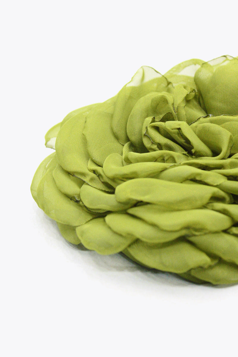Presilha De Cabelo Flor De Tule Verde Yacamim #439