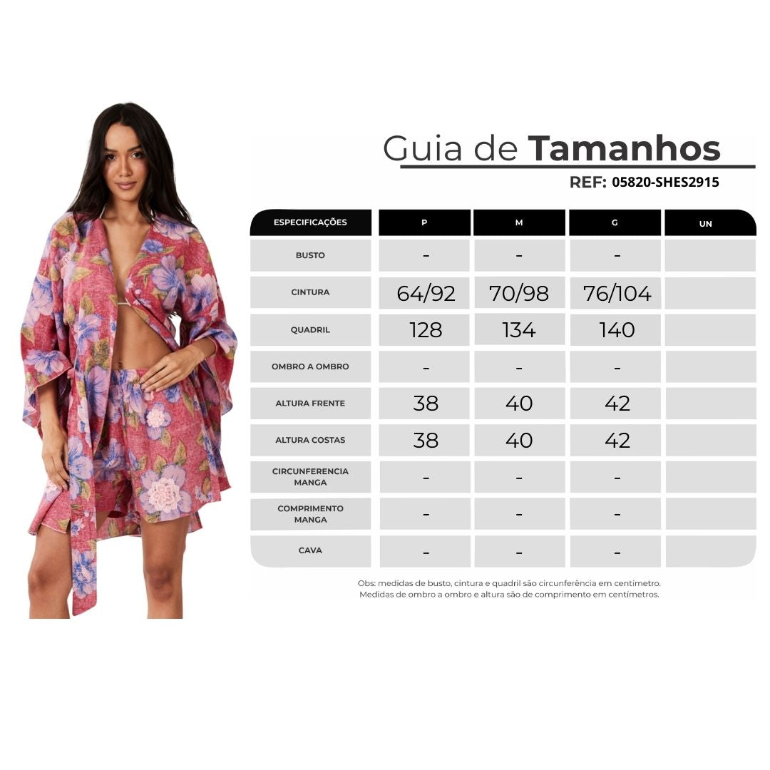 Shorts Paraty 100% Algodão Com Flores Bordadas Vermelho Floral Yacamim I4