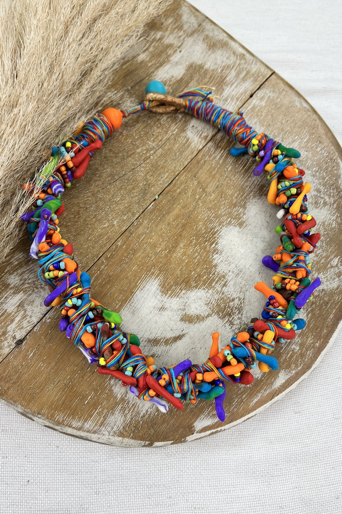 Colar Artesanal De Cordas Coloridas Yacamim #204