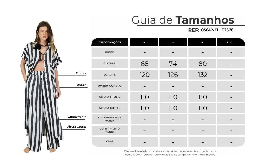 Calça Pantalona Listrada Preto E Branco Yacamim A4