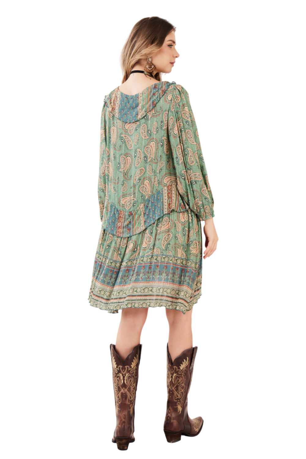 Vestido Curto Com Mangas Longas Yacamim D14