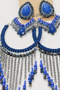 Brinco De Miçangas E Macramê Ultravioleta Yacamim #616