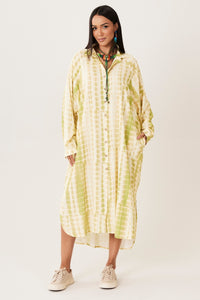 Chemise Midi Verde Tie Dye Digital Yacamim M2