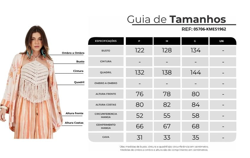 Kimono Curto Rosé Estampa De Coqueiros Yacamim I9