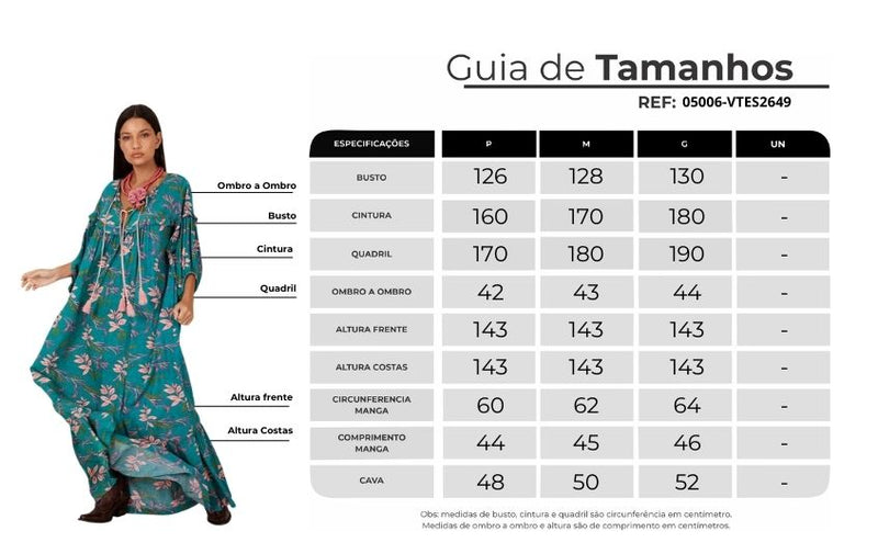 Vestido Longo Com Mangas Bufantes Verde Estampado Yacamim C2