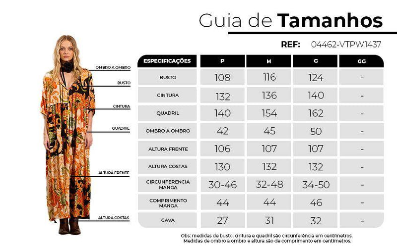 Vestido Midi Com Mangas 3/4 Laranja Estampado Patchwork Yacamim