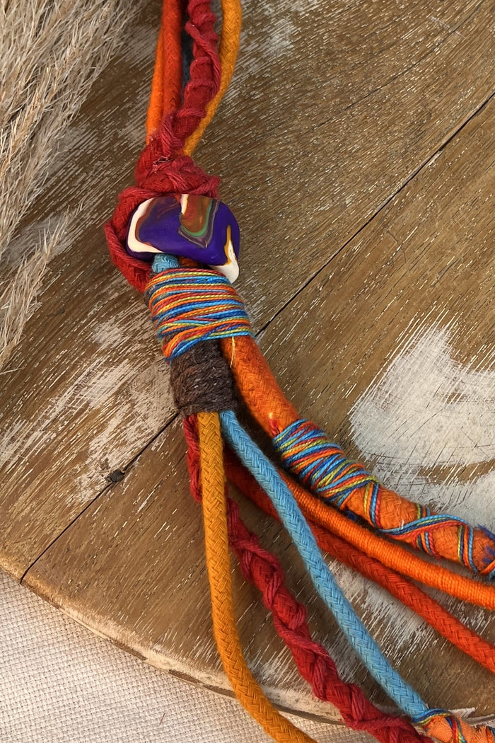 Colar Artesanal De Cordas Coloridas Yacamim #309