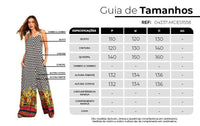Macacão Pantalona Com Bolsos Preto E Branco Estampa Geométrica Yacamim