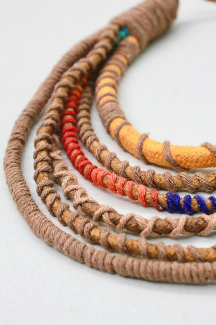 Colar Artesanal De Cordas Coloridas Yacamim #381