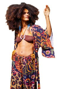 Kimono Curto Animal Print Coleção Bahêa Yacamim Q6