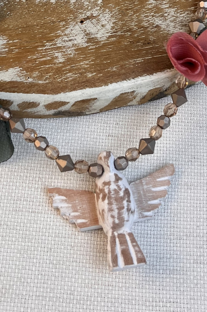 Colar Espírito Santo Flores Rosas Yacamim #288