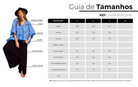Bata Ampla Broderie Com Decote Em V Azul Yacamim