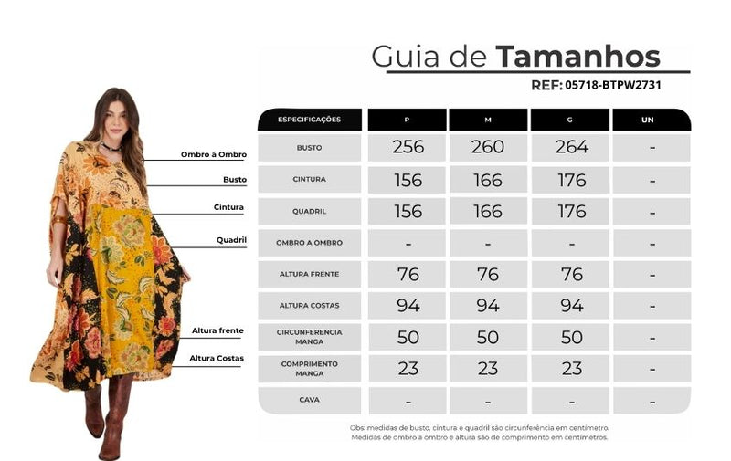 Kaftan Midi Amarelo E Preto Patchwork Yacamim J8