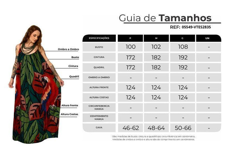 Vestido Longo Verde Estampa De Araras Yacamim E2