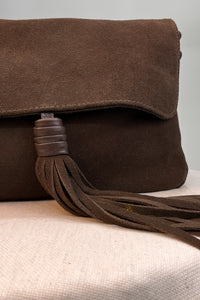 Bolsa De Couro Com Alça Marrom Yacamim #266