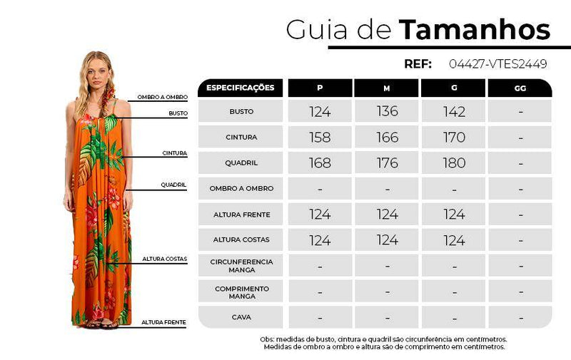 Vestido Longo Com Alças De Amarrar Laranja Estampado Yacamim