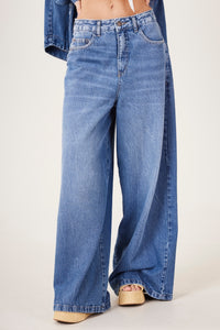 Calça Jumbo Azul Jeans Yacamim R9
