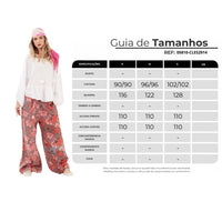 Calça Paraty 100% Algodão Pantalona Rosa Estampado Yacamim R4