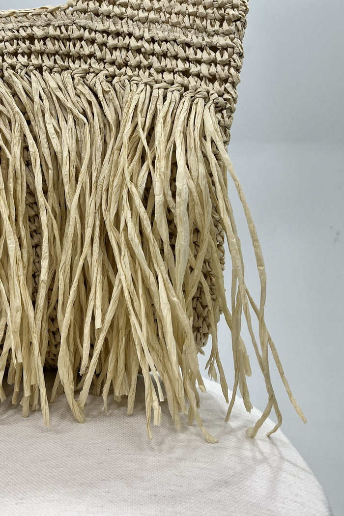 Bolsa Grande De Palha Natural Bege Yacamim #199