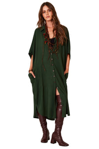 Chemise Longo Verde Escuro Yacamim N8