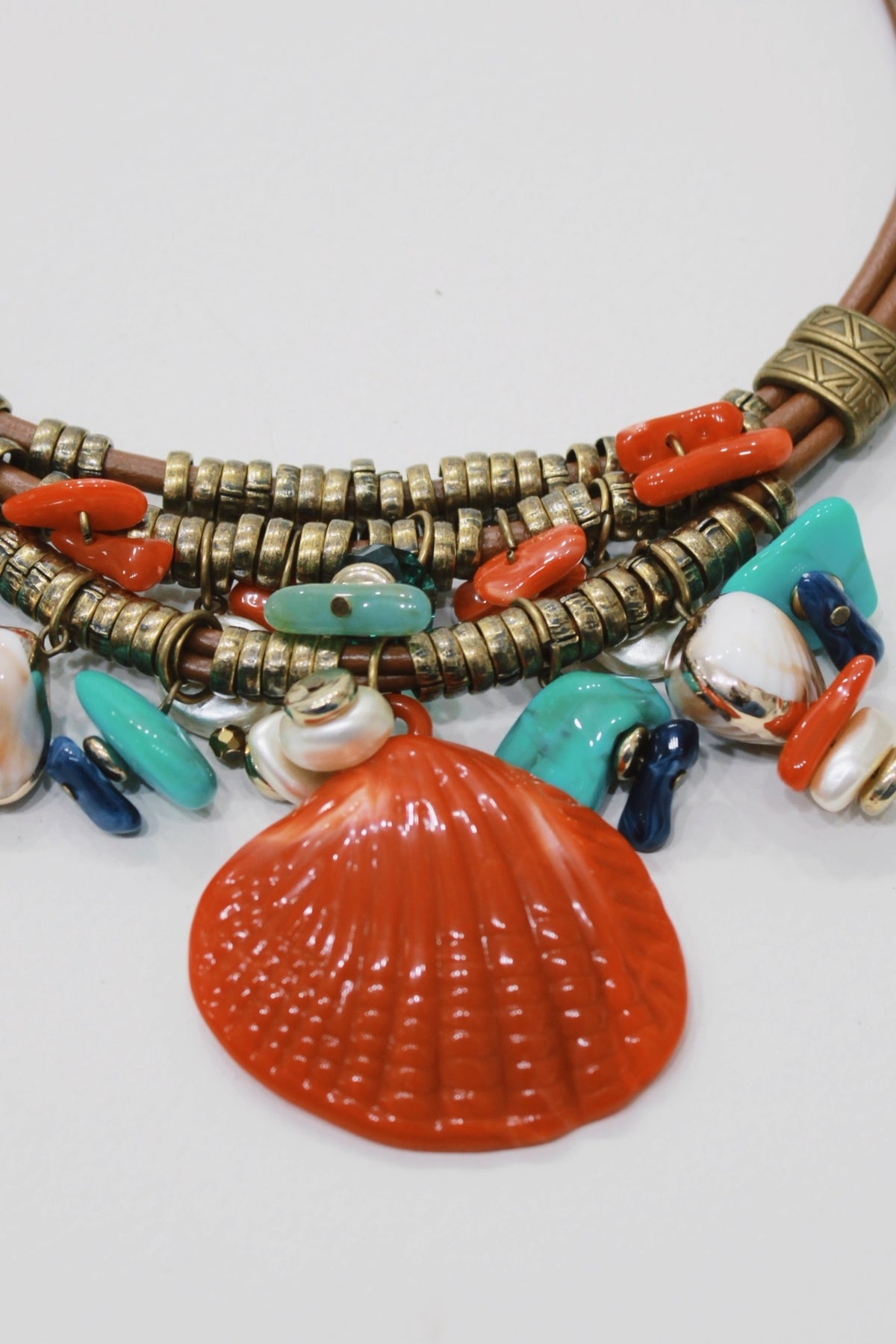 Colar Artesanal Com Mix De Pingentes Yacamim #715