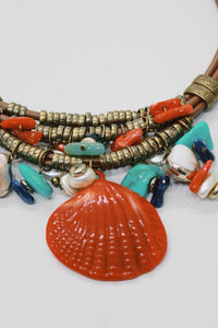 Colar Artesanal Com Mix De Pingentes Yacamim #715