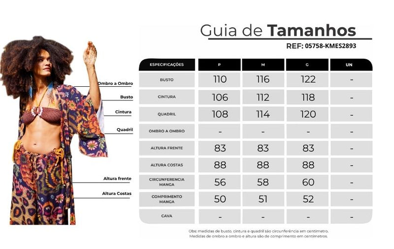 Kimono Curto Animal Print Coleção Bahêa Yacamim Q6