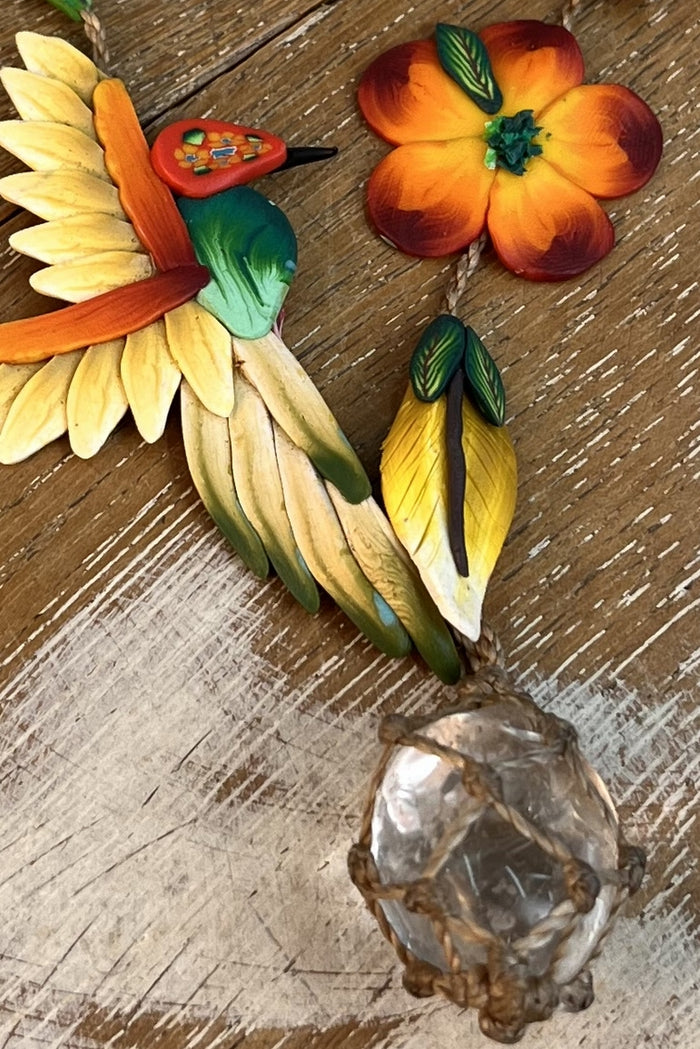 Colar De Fimo Artesanal Patua Com Macramê E Pedra Yacamim #286