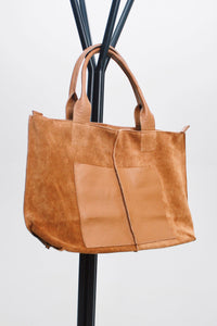 Bolsa De Couro Com Alças Caramelo Yacamim #427