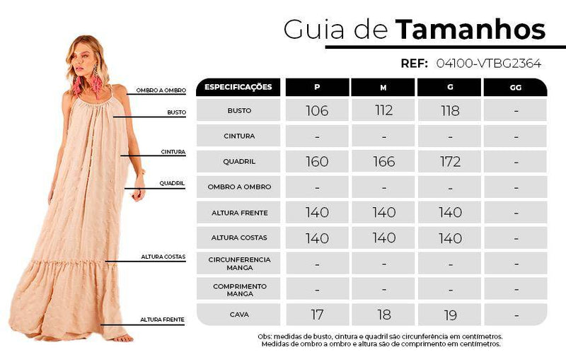 Vestido Longo De Alças Texturizado Bege Yacamim