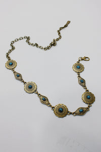 Cinto De Metal Em Ouro Velho Com Pedras Yacamim #699