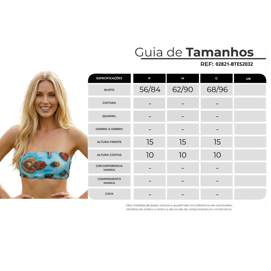 Top Faixa Azul Estampado Yacamim B6