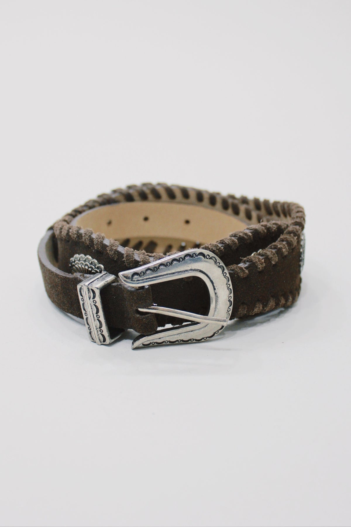 Cinto De Couro Marrom Escuro Com Fivela Metática Yacamim #666