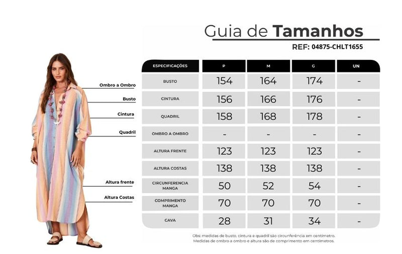 Chemise Amplo Com Mangas Raglan Listrado Colorido Yacamim P10