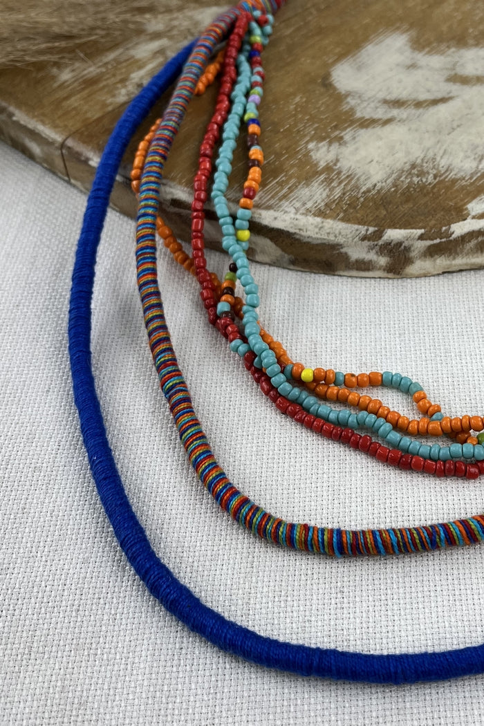Colar Artesanal De Cordas Coloridas Yacamim #252