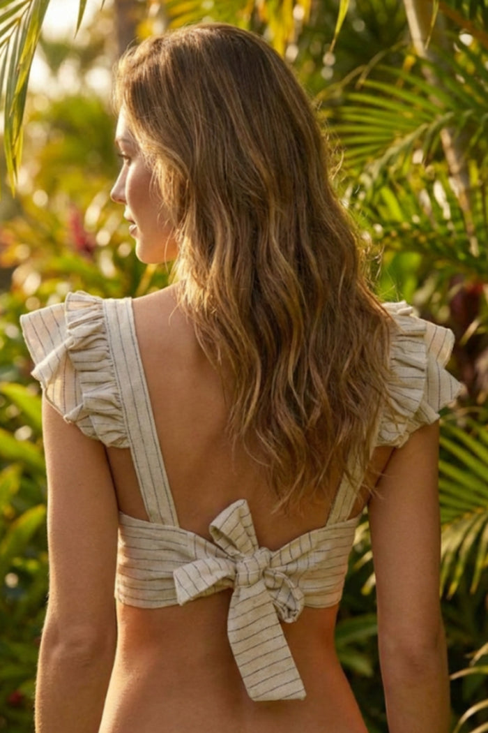 Cropped Com Alças Largas Bege Yacamim F10