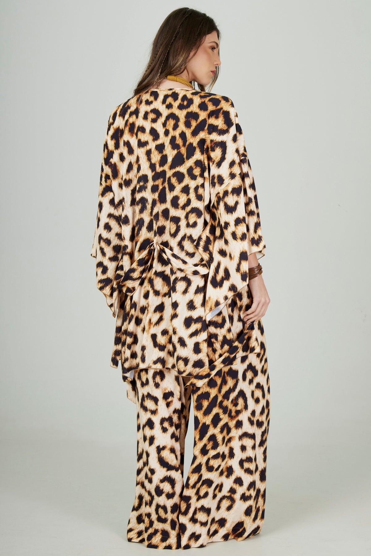 Calça Pantalona Animal Print Yacamim I6